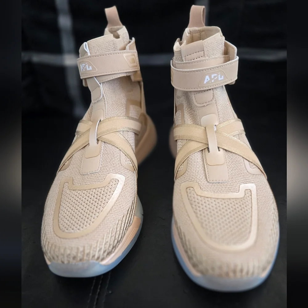 Apl Superfuture High Top Sneaker In Gold Beige NWOT - Picture 2 of 8